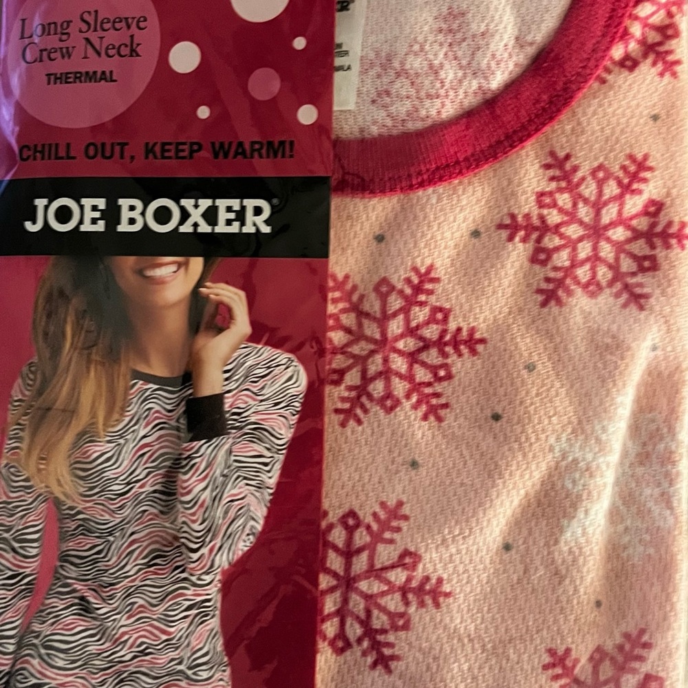 COPY - Joe Boxer Women's Long Sleeve Crew Neck Thermal Shirt Top Snowflakes M